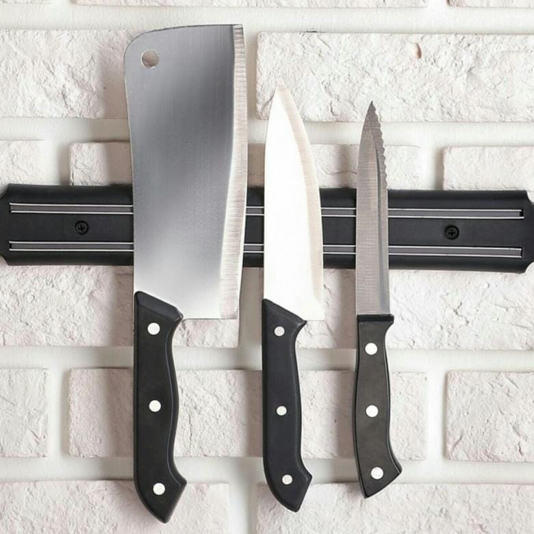 Barra Iman Porta Cuchillos Larga Soporte 55Cm Imantada