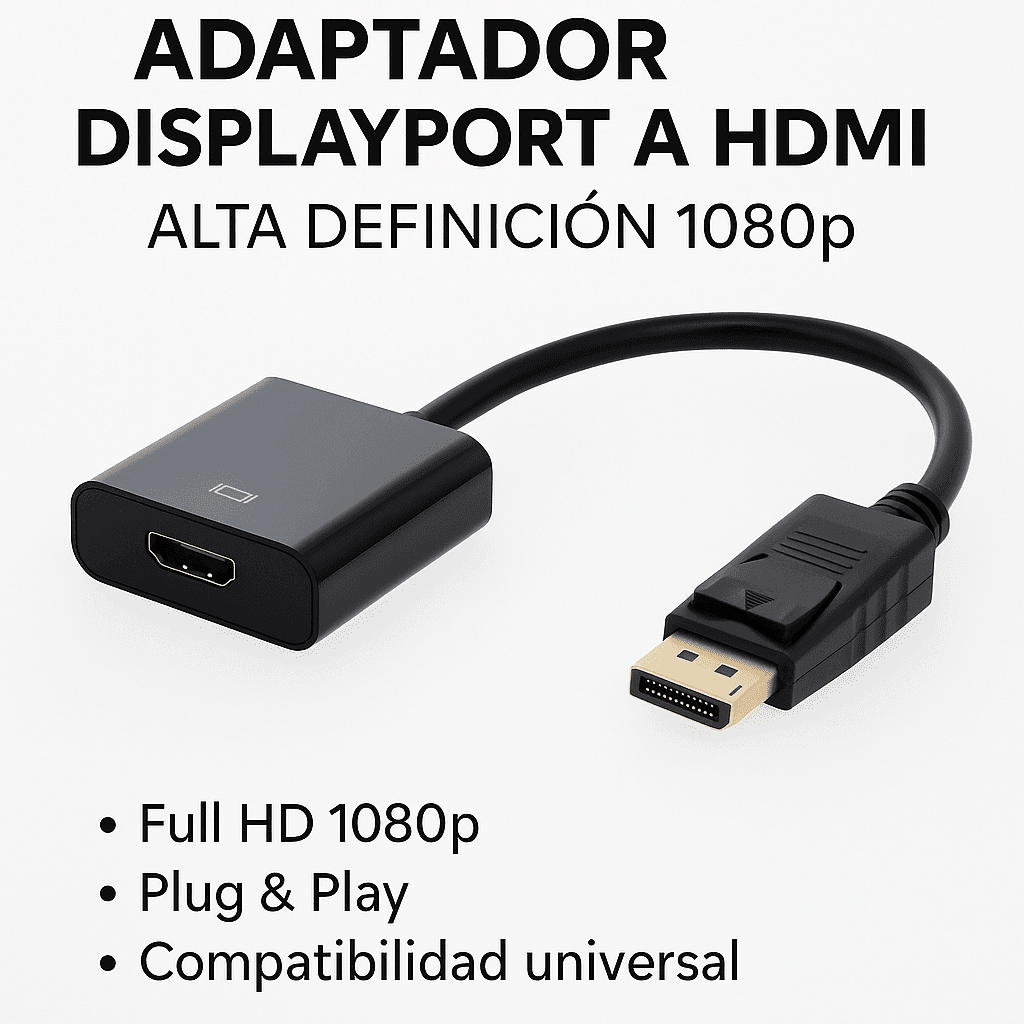 Adaptador DisplayPort a HDMI – Alta Definición 1080p para Notebook y PC