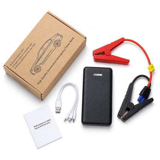 Arrancador de Auto Portátil con Power Bank de Emergencia