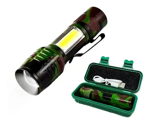 Mini Linterna Led Tactica Recargable Usb Portátil Zoom