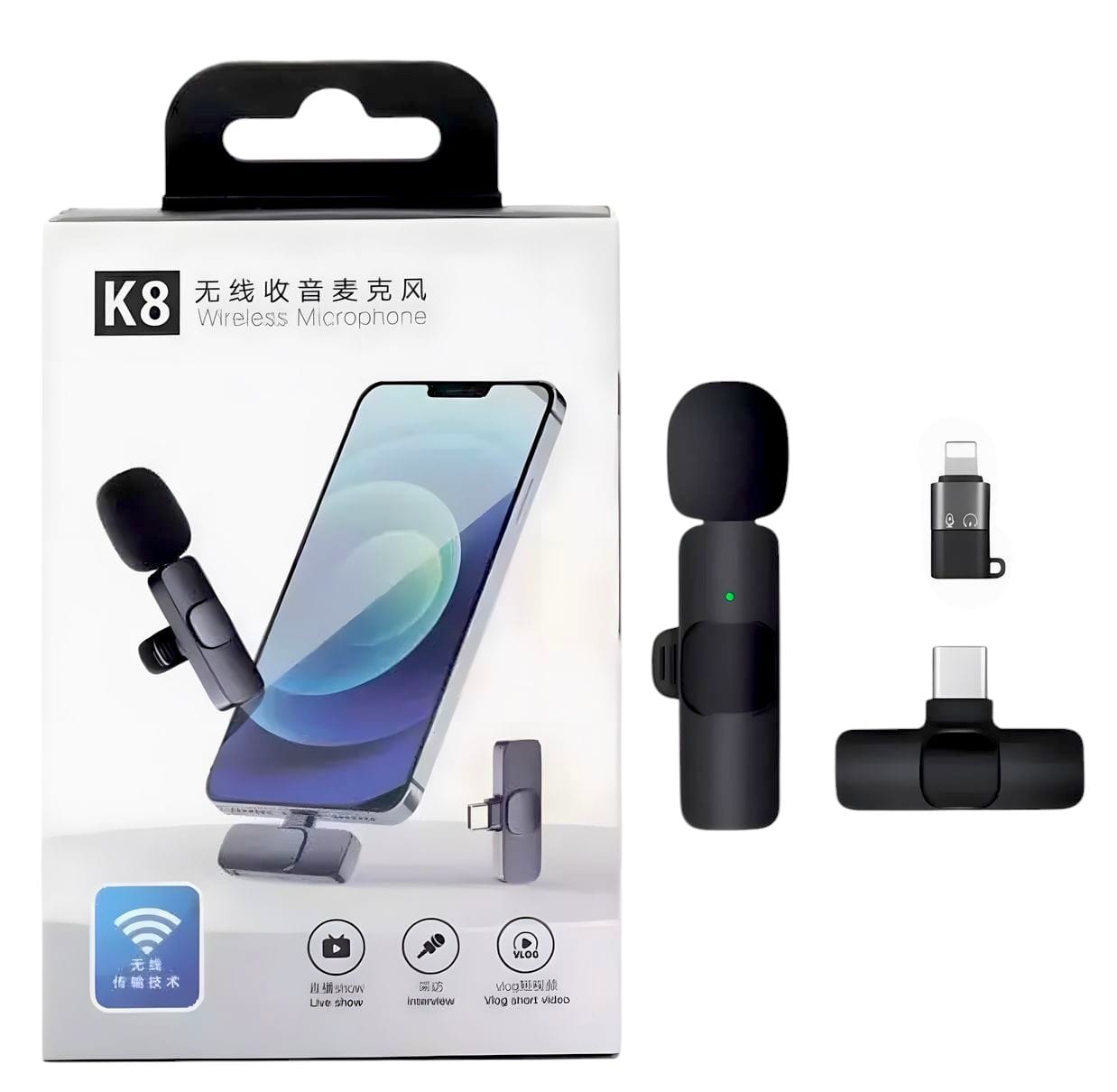 Microfono Corbatero Inalambrico Recargable Para Iphone y Android