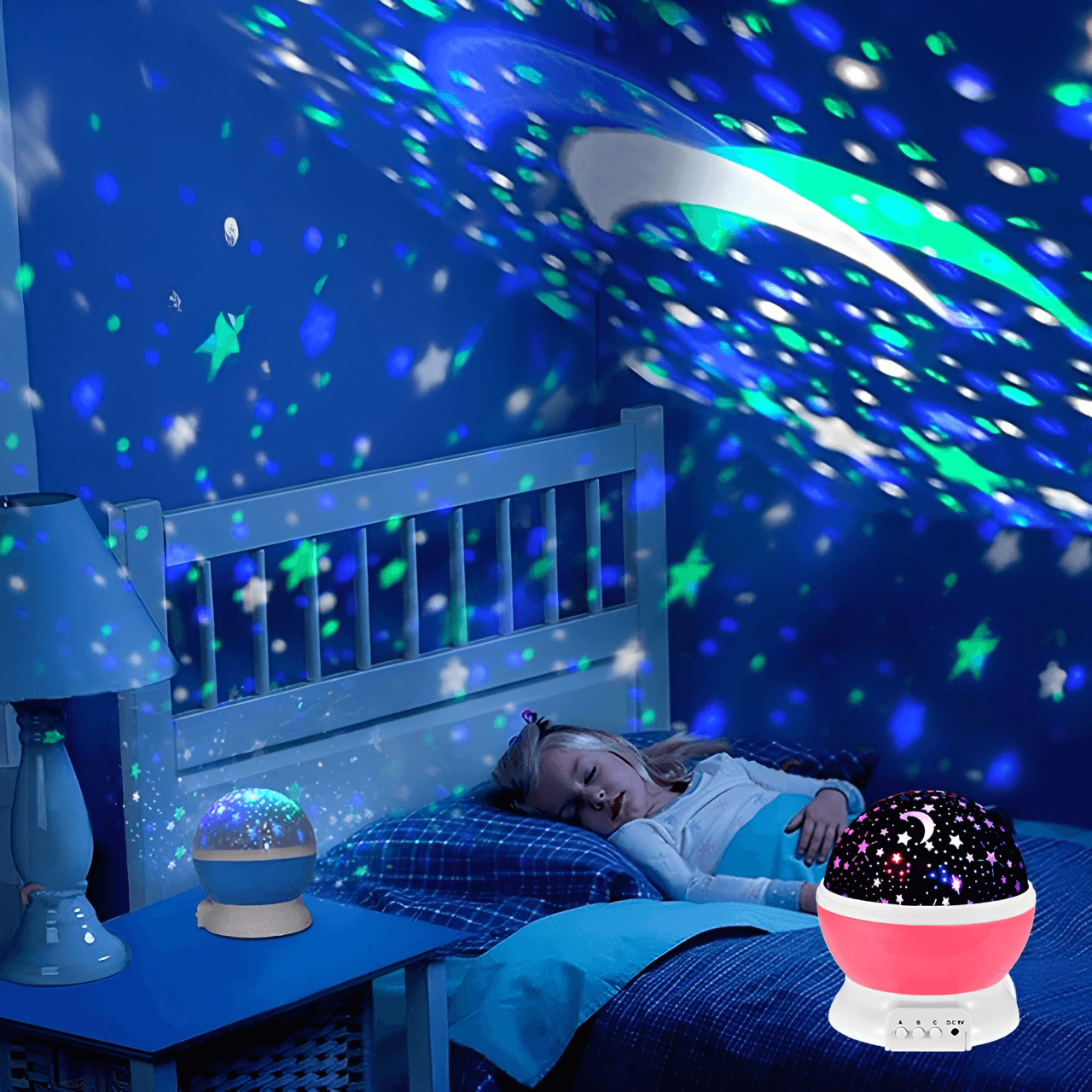 Proyector de Lámpara de Noche Led Estrella Luna Galaxia para Guardería