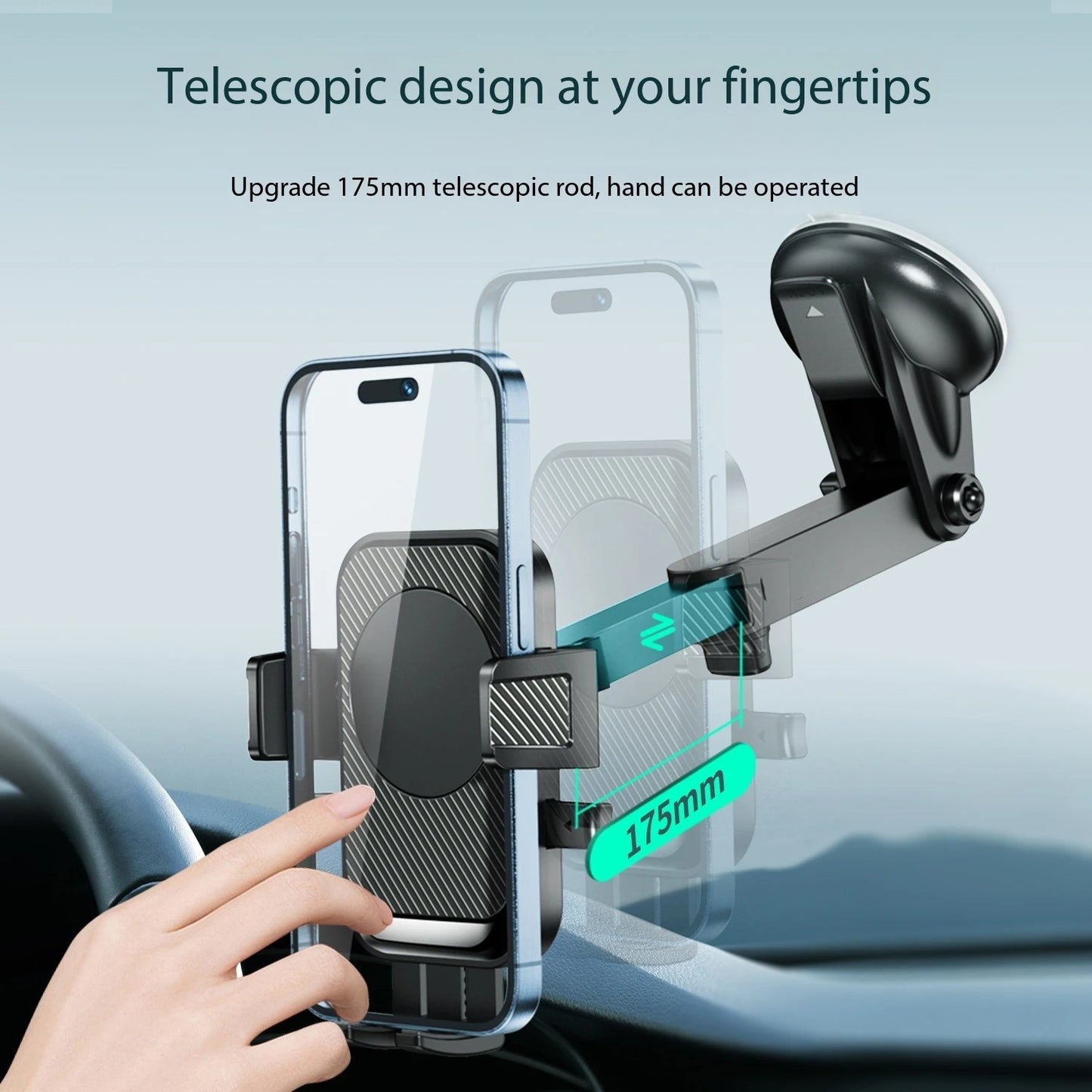 Soporte de Teléfono para Auto con Rotación 360° – ABS de Alta Calidad