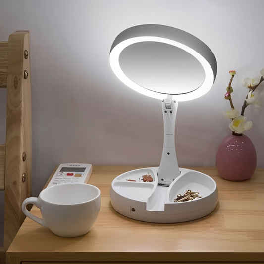 Espejo Led Plegable Usb Iluminación y Práctico Espejo Aumento