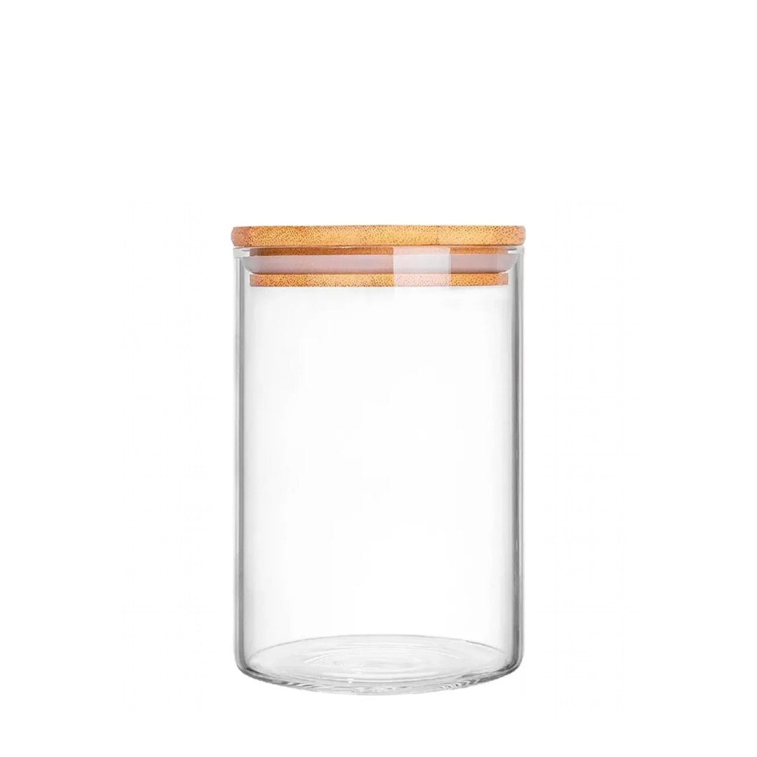Frasco De Vidrio Con Tapa De Bambu Hermetico