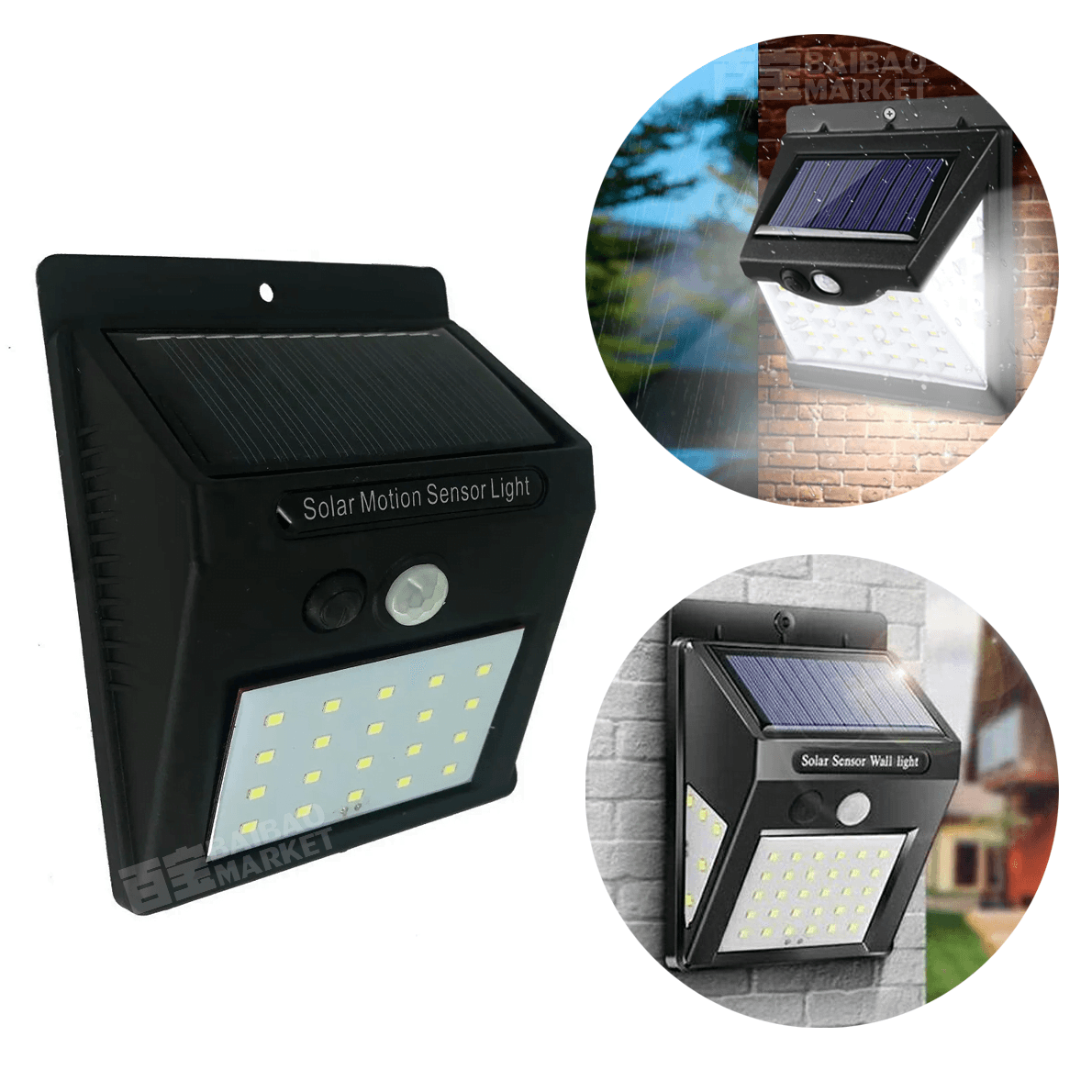 Luz Exterior Panel Solar Reflector Sensor Movimiento 20 Led