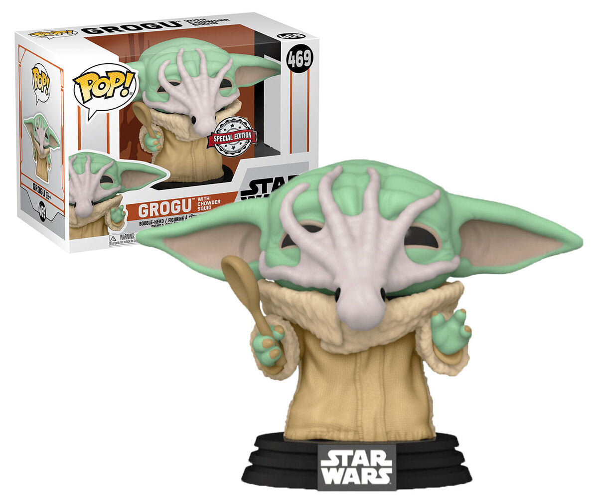Funko Pop! Star Wars: The Mandalorian - Grogu (White Chowder Squid) (469)