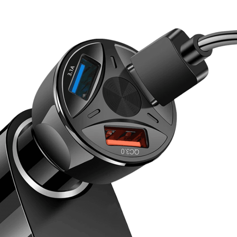Adaptador Auto 55w Tipo C + Usb Quick Charger 3.0