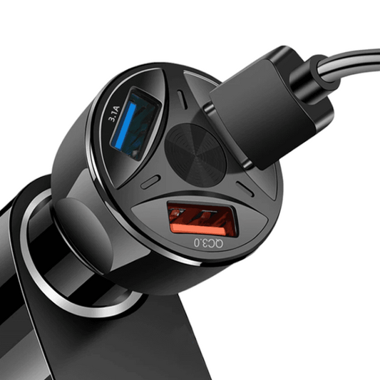 Adaptador Auto 55w Tipo C + Usb Quick Charger 3.0