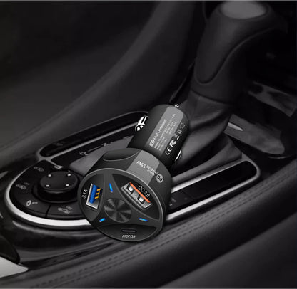 Adaptador Auto 55w Tipo C + Usb Quick Charger 3.0