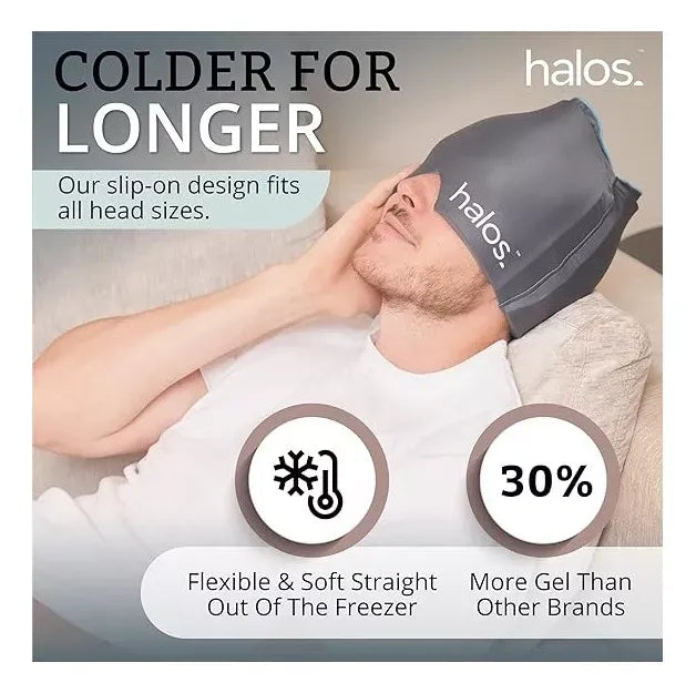 Gorro de gel para migraña - uso en hombres y mujeres