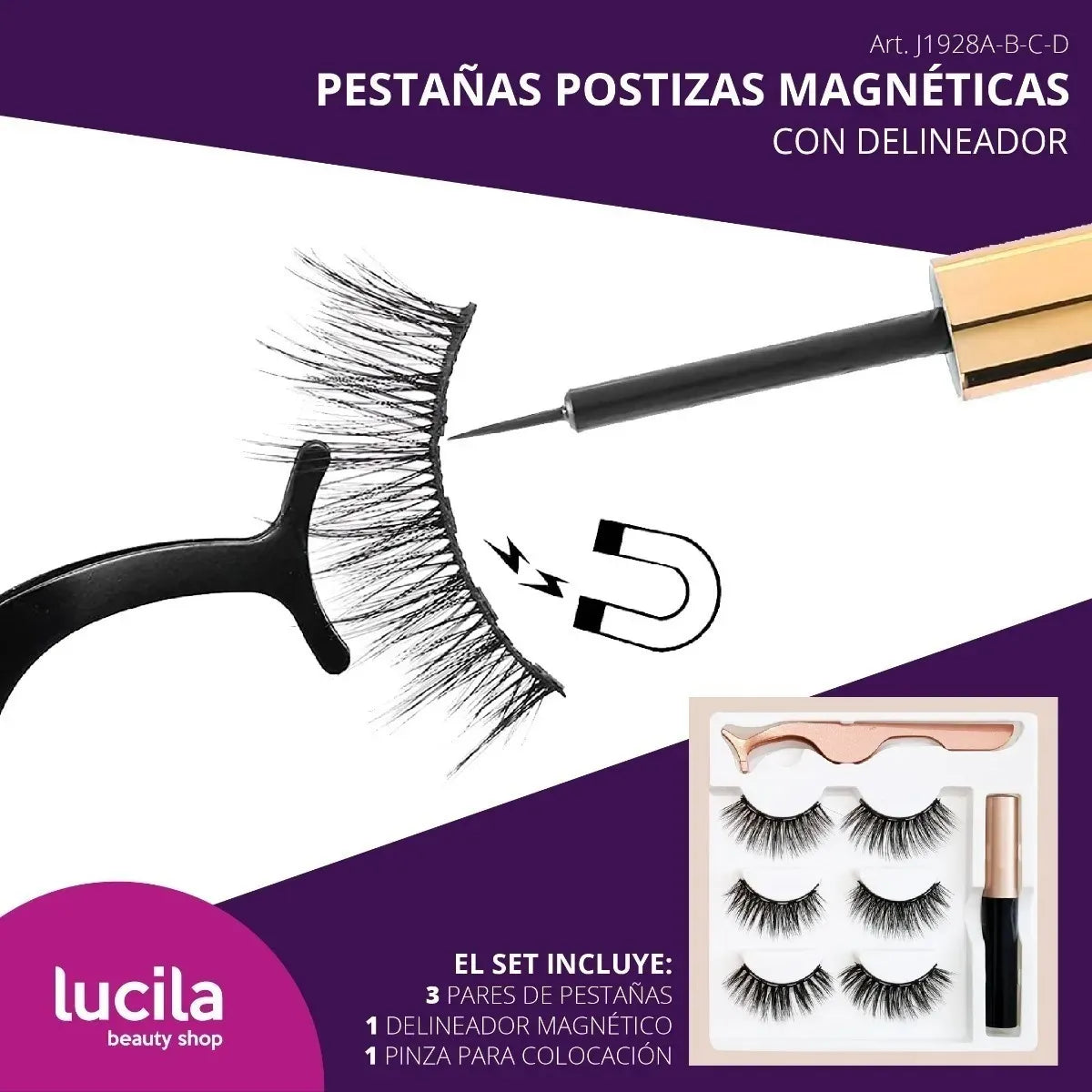 Kit Caja Pestanas Magentic Magnetic Eyeliner