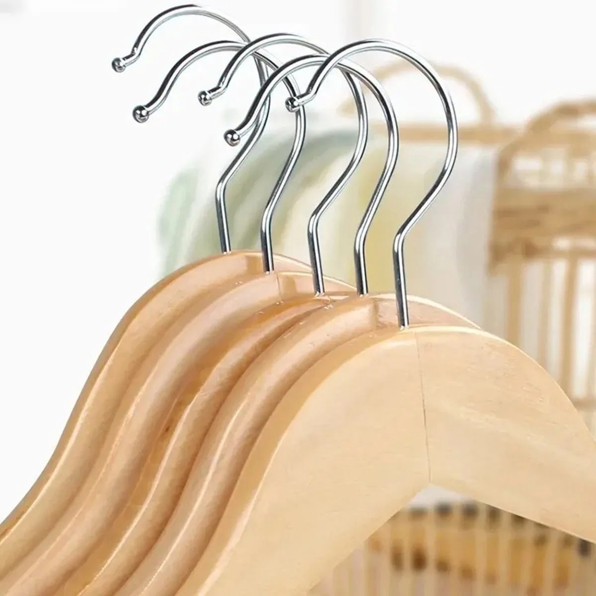 Percha De Mader Natural Ropa Adulto 45CM