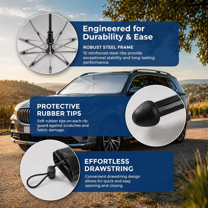 Sombrilla Parasol Auto Plegable – Protector Solar Parabrisas