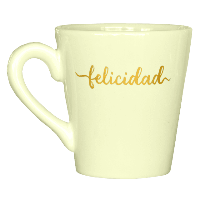 Taza Conica Pastel "Felicidad/Unico/Amor" Ceramica