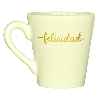 Taza Conica Pastel "Felicidad/Unico/Amor" Ceramica