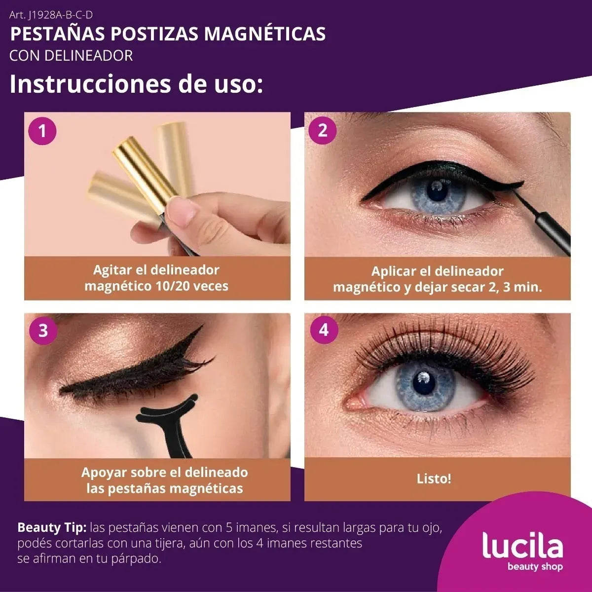 Kit Caja Pestanas Magentic Magnetic Eyeliner