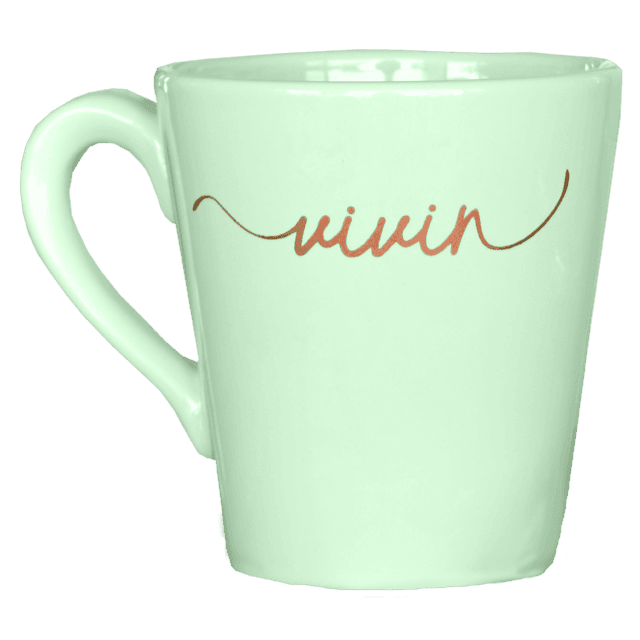 Taza Conica Pastel "Felicidad/Unico/Amor" Ceramica