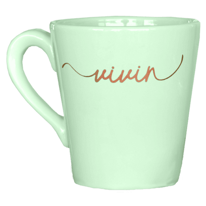 Taza Conica Pastel "Felicidad/Unico/Amor" Ceramica