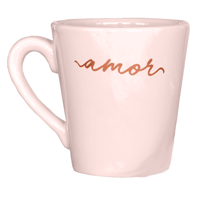 Taza Conica Pastel "Felicidad/Unico/Amor" Ceramica