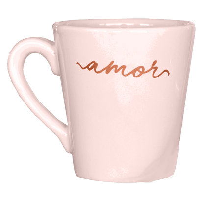 Taza Conica Pastel "Felicidad/Unico/Amor" Ceramica