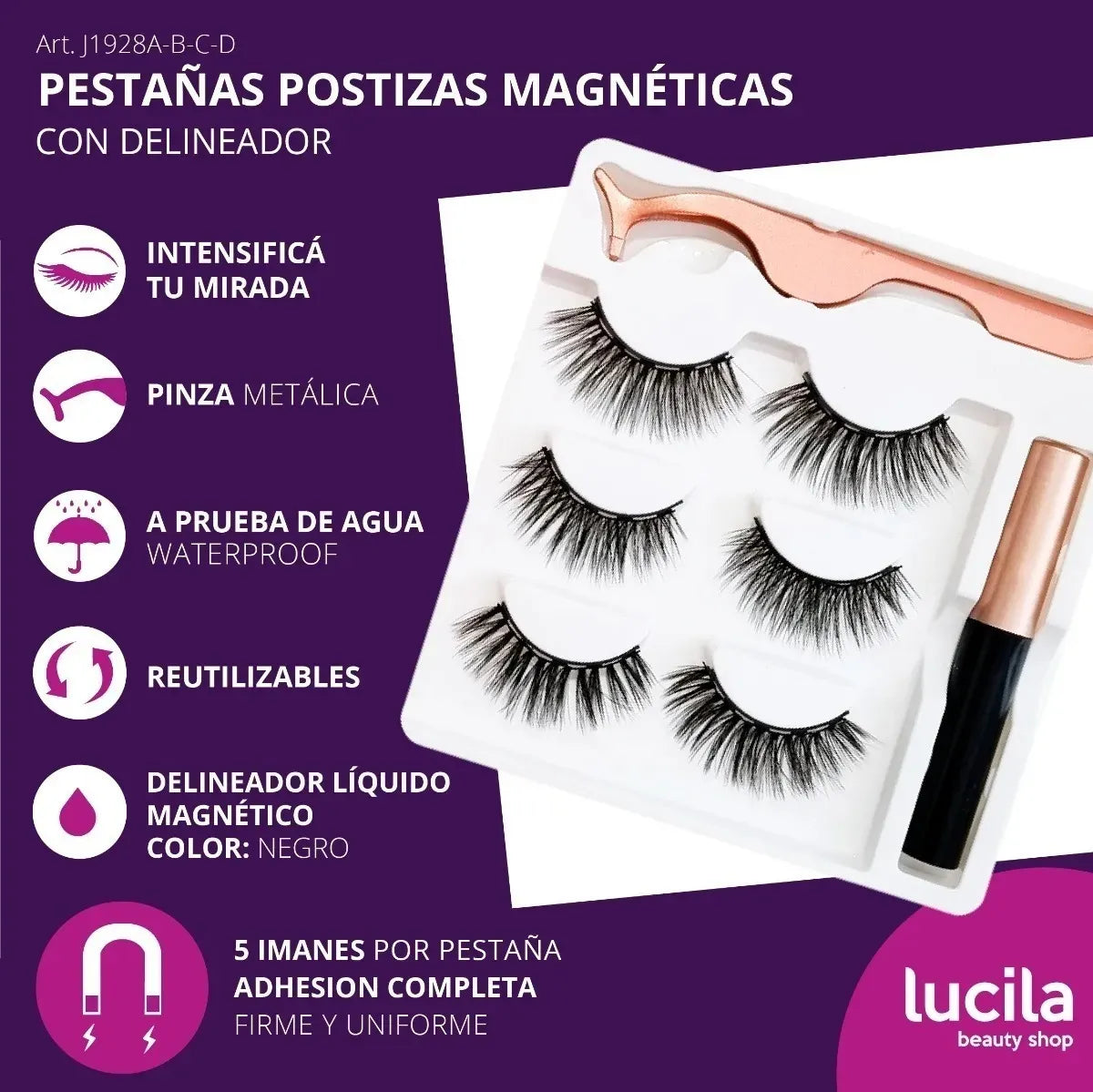 Kit Caja Pestanas Magentic Magnetic Eyeliner