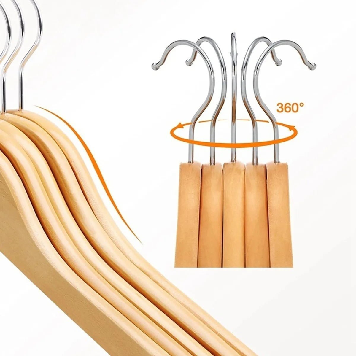 Percha De Mader Natural Ropa Adulto 45CM