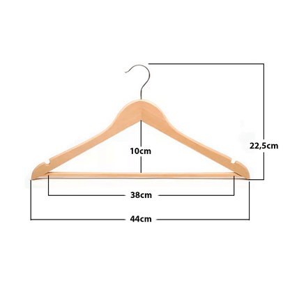 Percha De Mader Natural Ropa Adulto 45CM