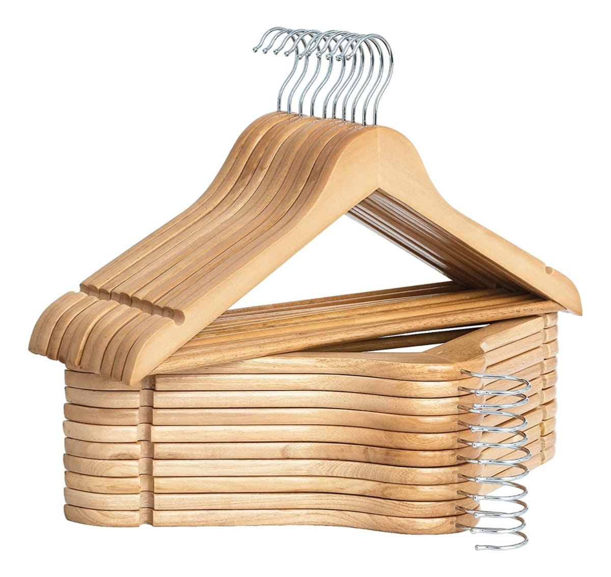 Percha De Mader Natural Ropa Adulto 45CM