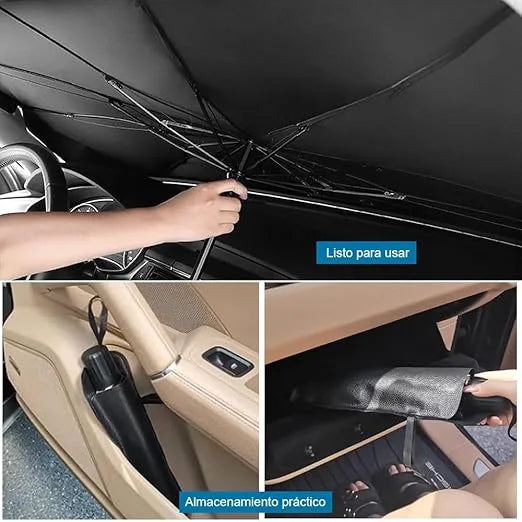 Sombrilla Parasol Auto Plegable – Protector Solar Parabrisas