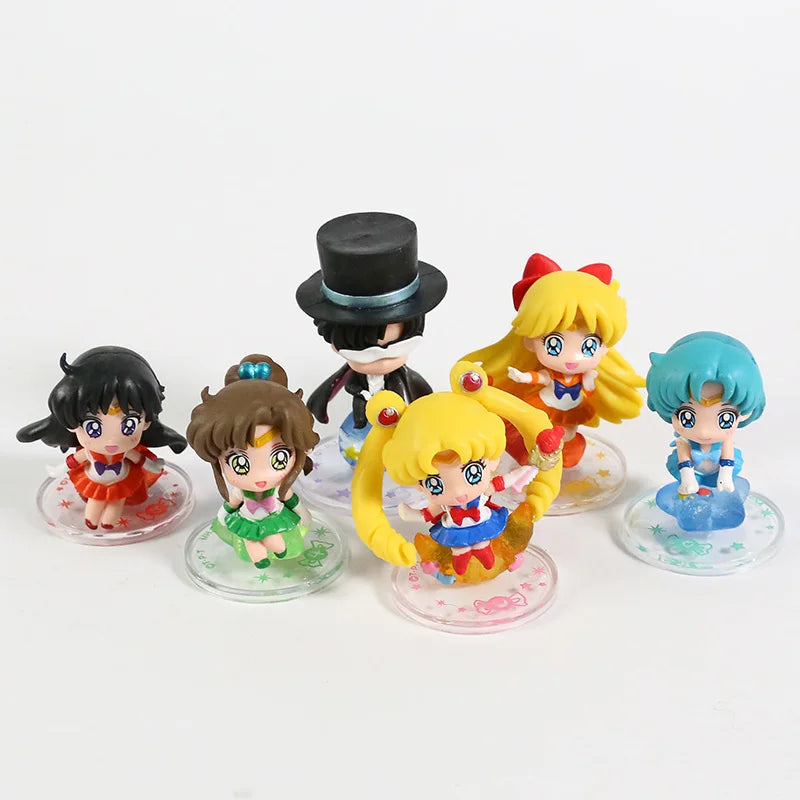 6 Figuras Sailor Moon Tsukino Usagi Sailor Venus Chibi