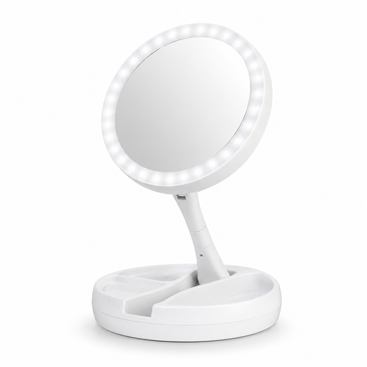 Espejo Led Plegable Usb Iluminación y Práctico Espejo Aumento