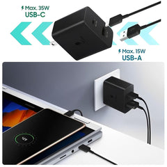 Cargador Rápido Doble de 35W Samsung | USB-C