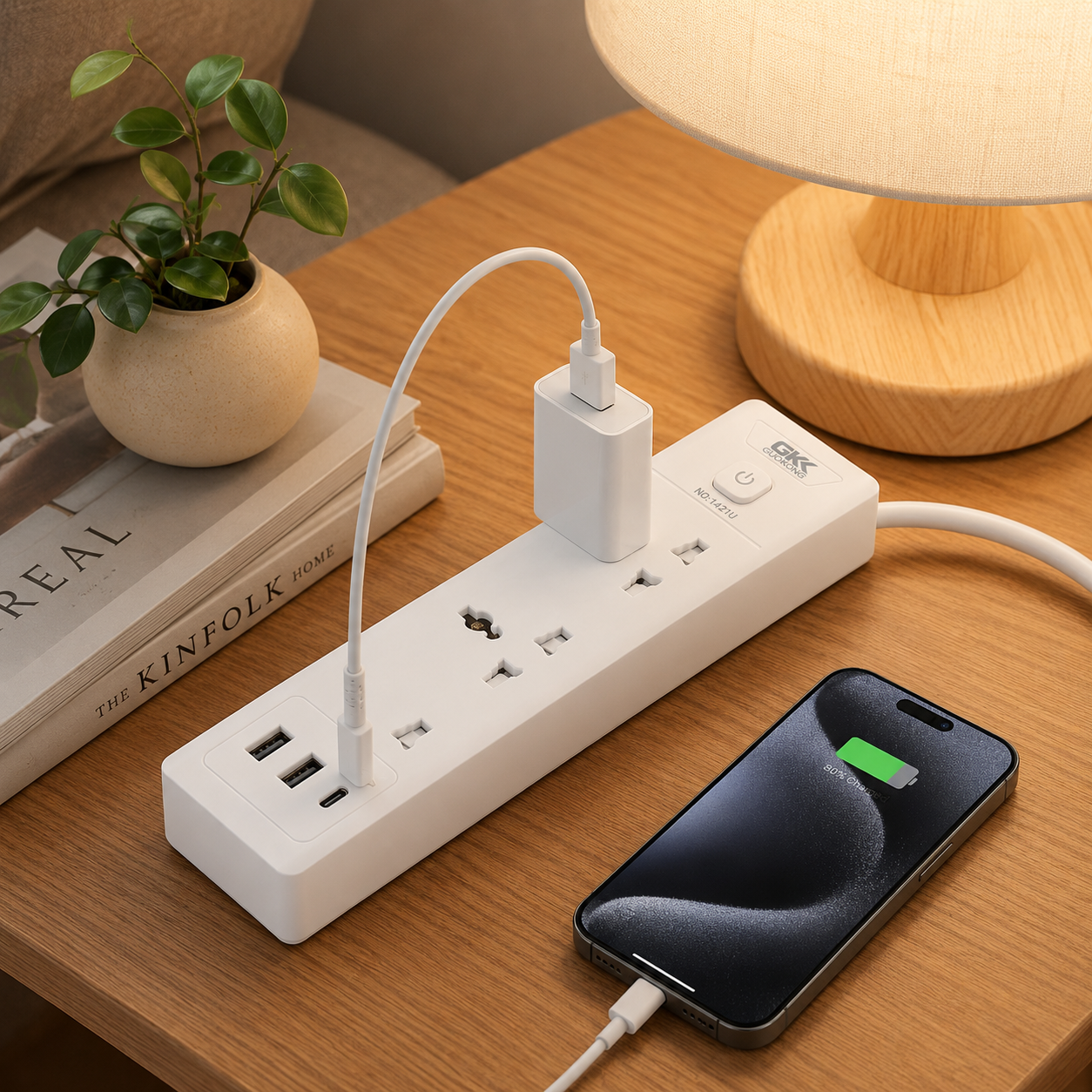Zapatilla Eléctrica Usb Universal Alargue Prolonga Térmica 2 Usb + TipoC