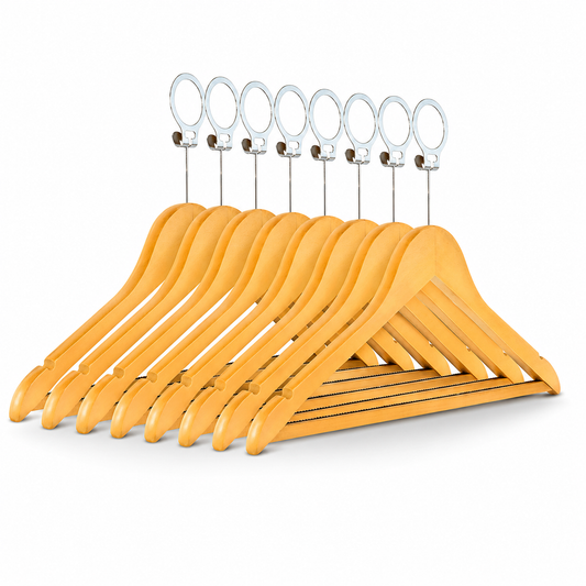 Pack x10 Perchas Antirrobo de Madera