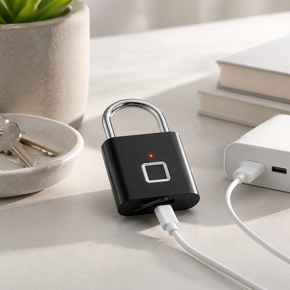 Candado De Huella Digital Acero Tactil Usb Resistente Agua