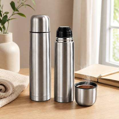 Termo Liso Plateado Bala Travel Bottle