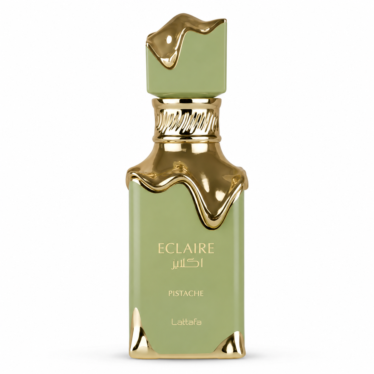 Lattafa Eclaire Pistache frasco con caja
