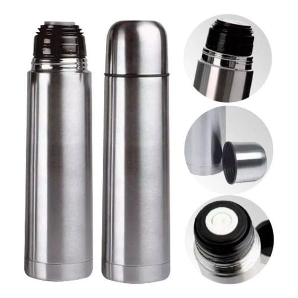 500Ml Termo Liso Plateado Bala Travel Bottle 0.5L