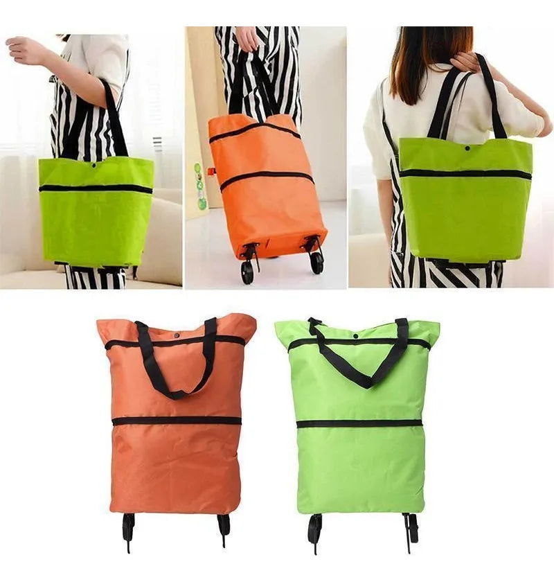 Bolso Carrito Plegable Con Ruedas Reutilizable Y Liviano