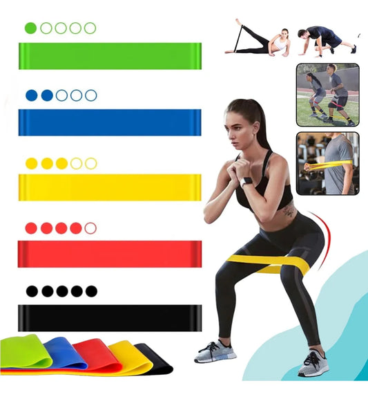 Kit 5 Bandas Elásticas Isométricas - Goma Natural | Bandas Elásticas Ejercicio
