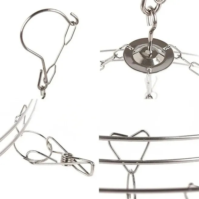 Percha Redonda de Acero Inoxidable con Broches para Calcetines y Ropa Interior