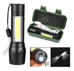 Mini Linterna Led Tactica Recargable Usb Portátil Zoom