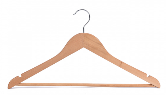 Percha De Mader Natural Ropa Adulto 45CM