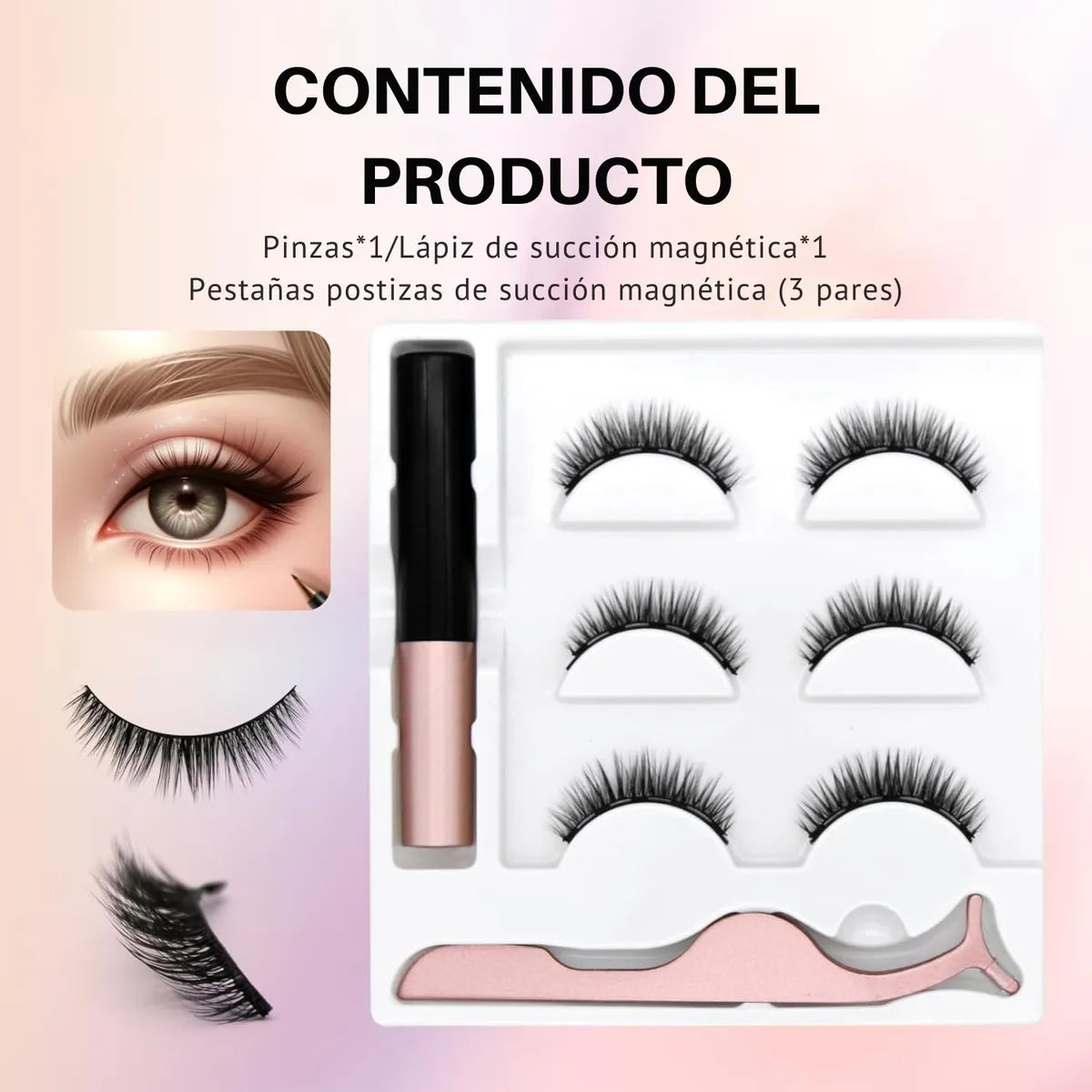 Kit Caja Pestanas Magentic Magnetic Eyeliner