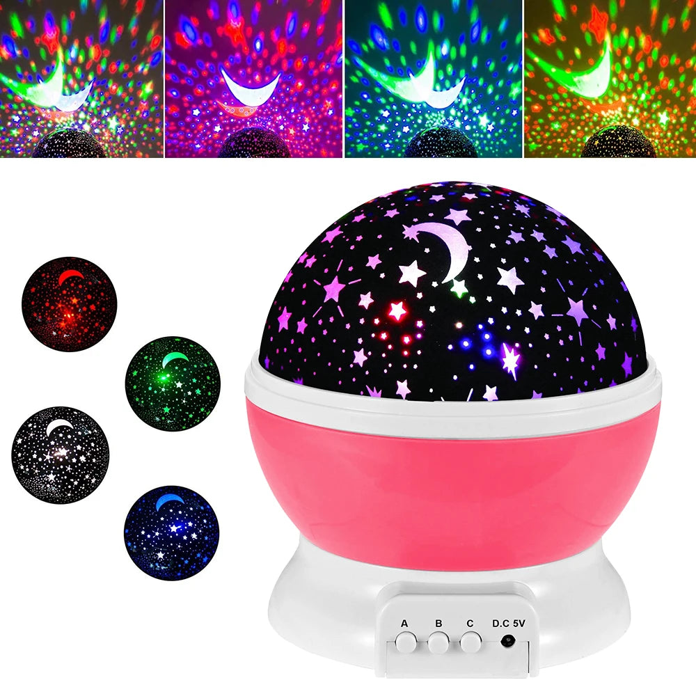 Proyector de Lámpara de Noche Led Estrella Luna Galaxia para Guardería