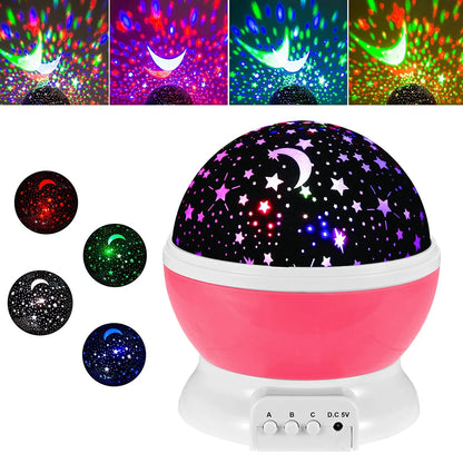 Proyector de Lámpara de Noche Led Estrella Luna Galaxia para Guardería