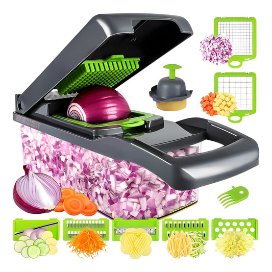 Rallador y Picador de Verduras 16 en 1 – Práctico, Rápido y Seguro