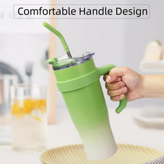 Vaso Térmico Acero Inoxidable 1200ml con Pajita y Manija