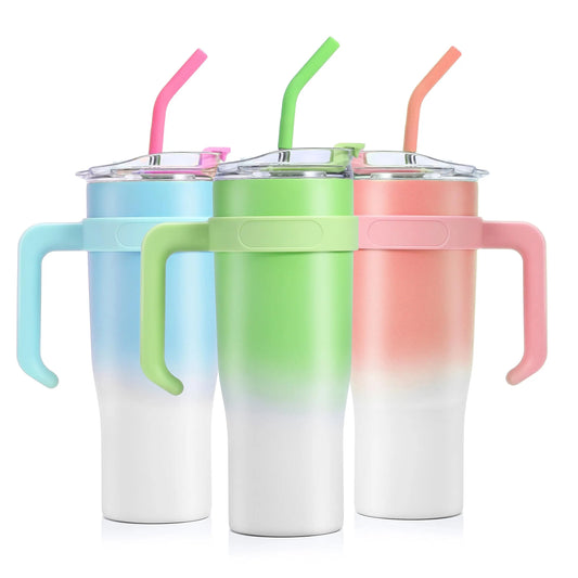 Vaso Térmico Acero Inoxidable 1200ml con Pajita y Manija